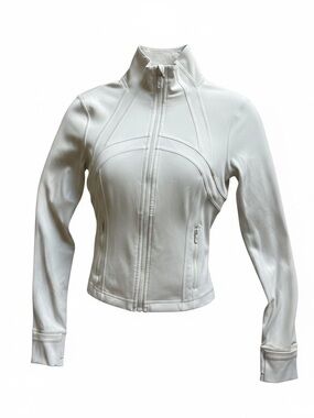 🤍✨ Lululemon Define Jacket Cropped Full Zip Jacket White Size 0 EUC MSRP $128